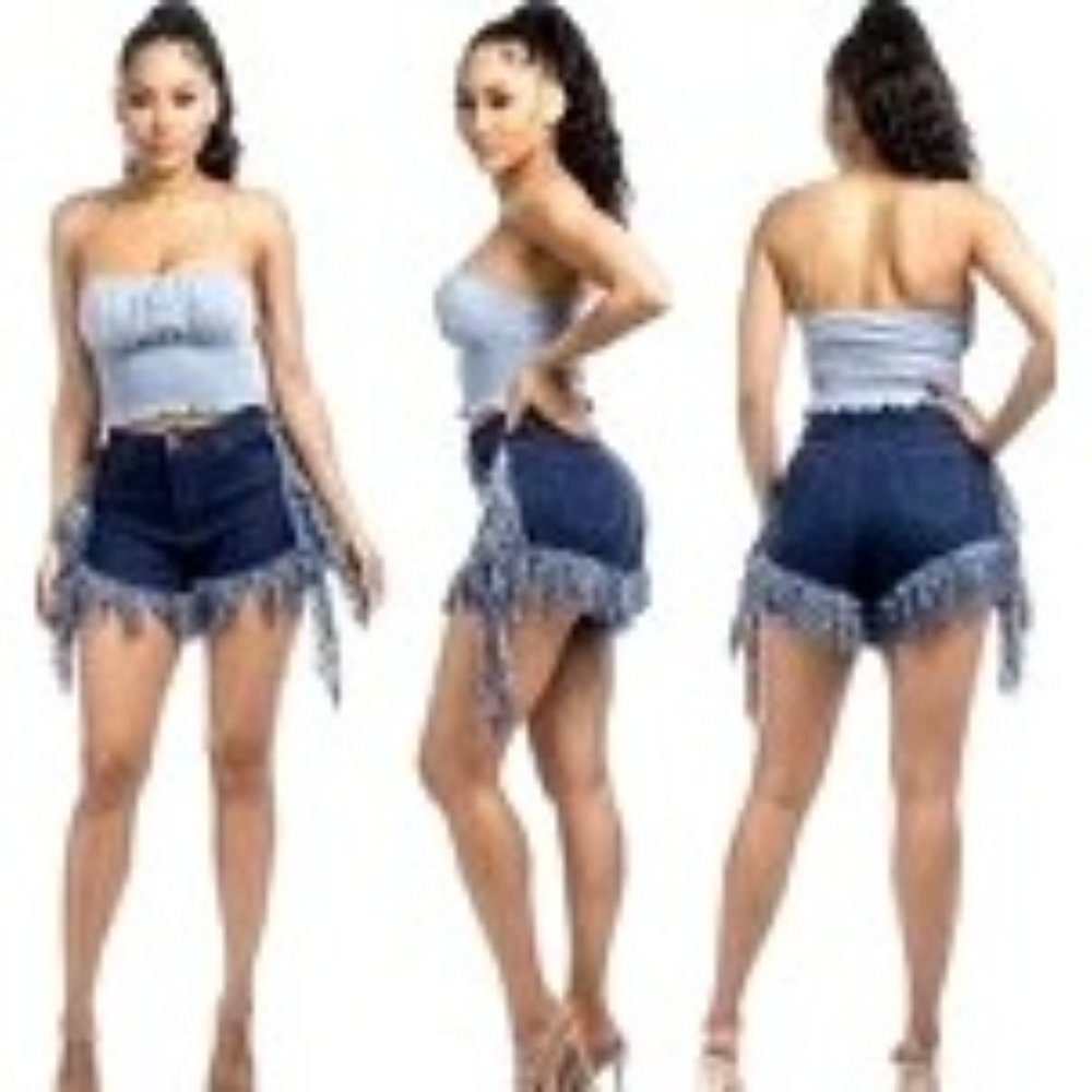 Ripped Denim Shorts